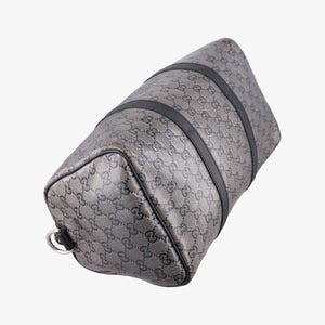 Pre-owned Gucci GG plus Spring Joy GG Supreme Grey PVC coated canvas×Leather 203696 shoulderbag | stylenewstar