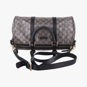 Pre-owned Gucci GG plus Spring Joy GG Supreme Grey PVC coated canvas×Leather 203696 shoulderbag | stylenewstar