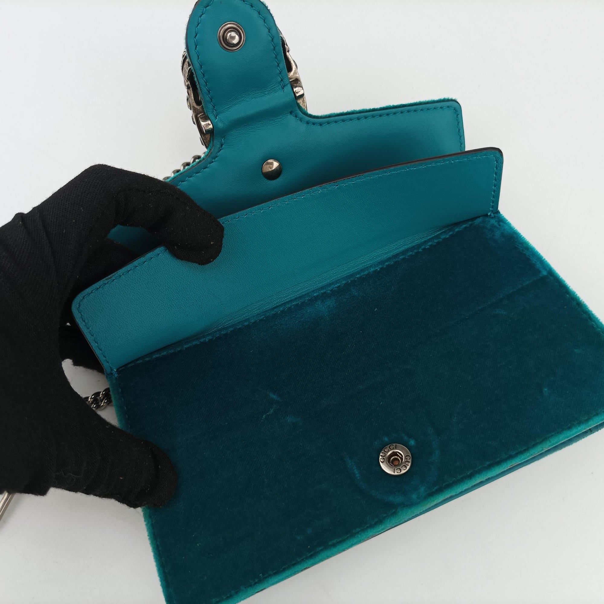 Pre-owned Gucci Dionysus Green velour 476432 shoulderbag | stylenewstar