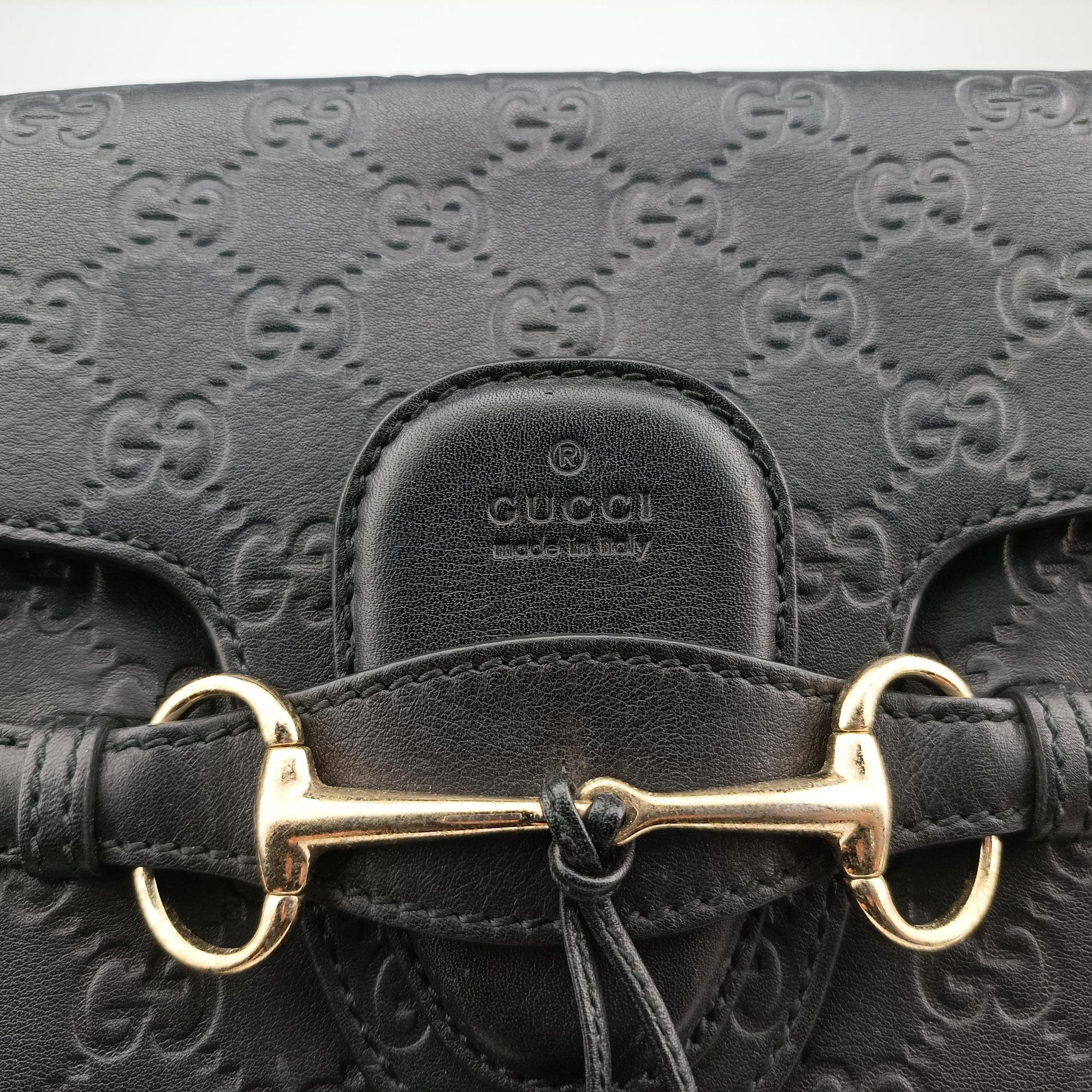 Pre-owned Gucci Emily Black Leather 295403 shoulderbag | stylenewstar