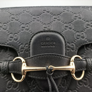 Pre-owned Gucci Emily Black Leather 295403 shoulderbag | stylenewstar