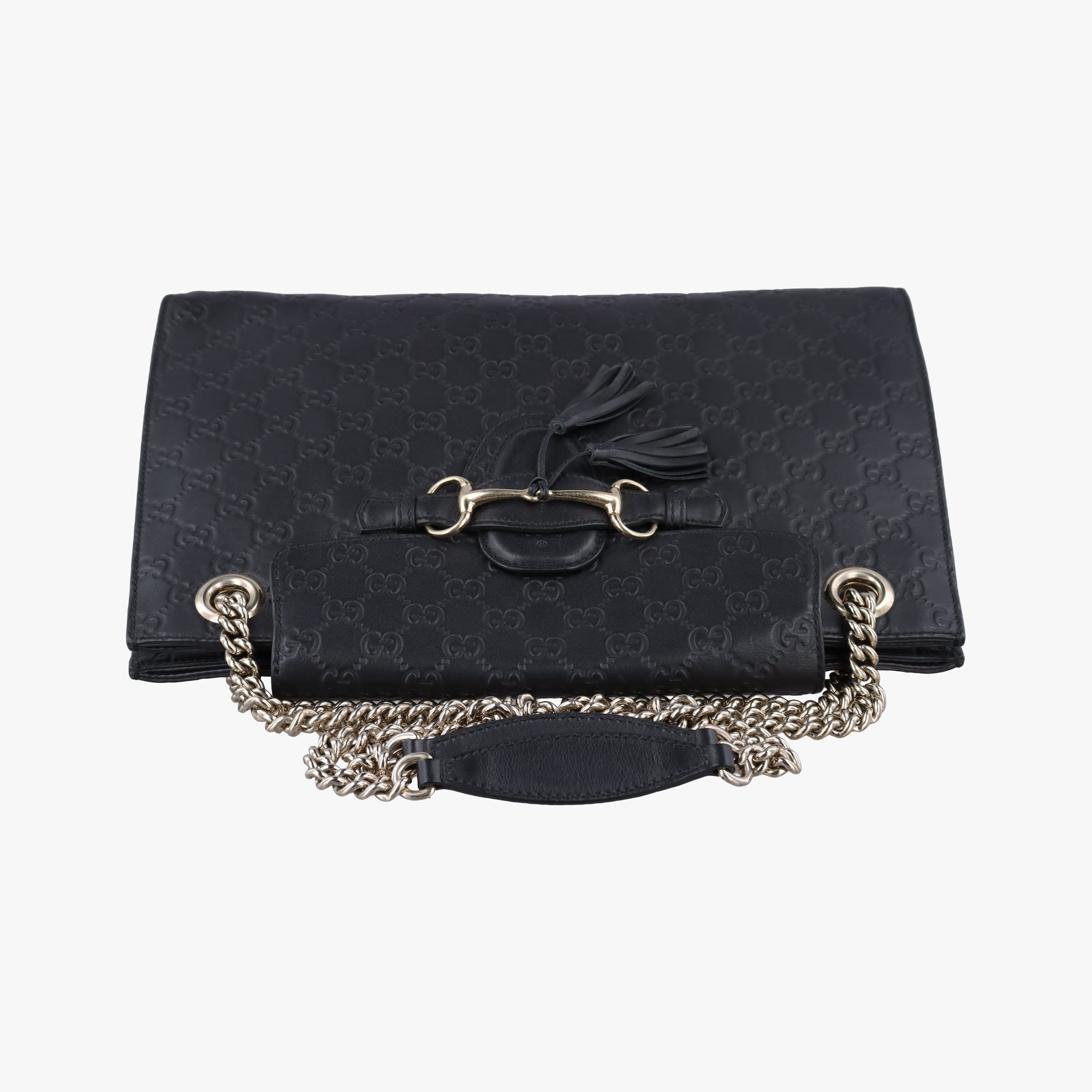 Pre-owned Gucci Emily Black Leather 295403 shoulderbag | stylenewstar