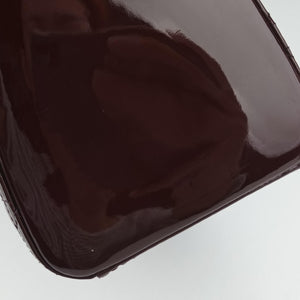 Pre-owned Christian Dior Lady Dior Burgundy patent  shoulderbag | stylenewstar