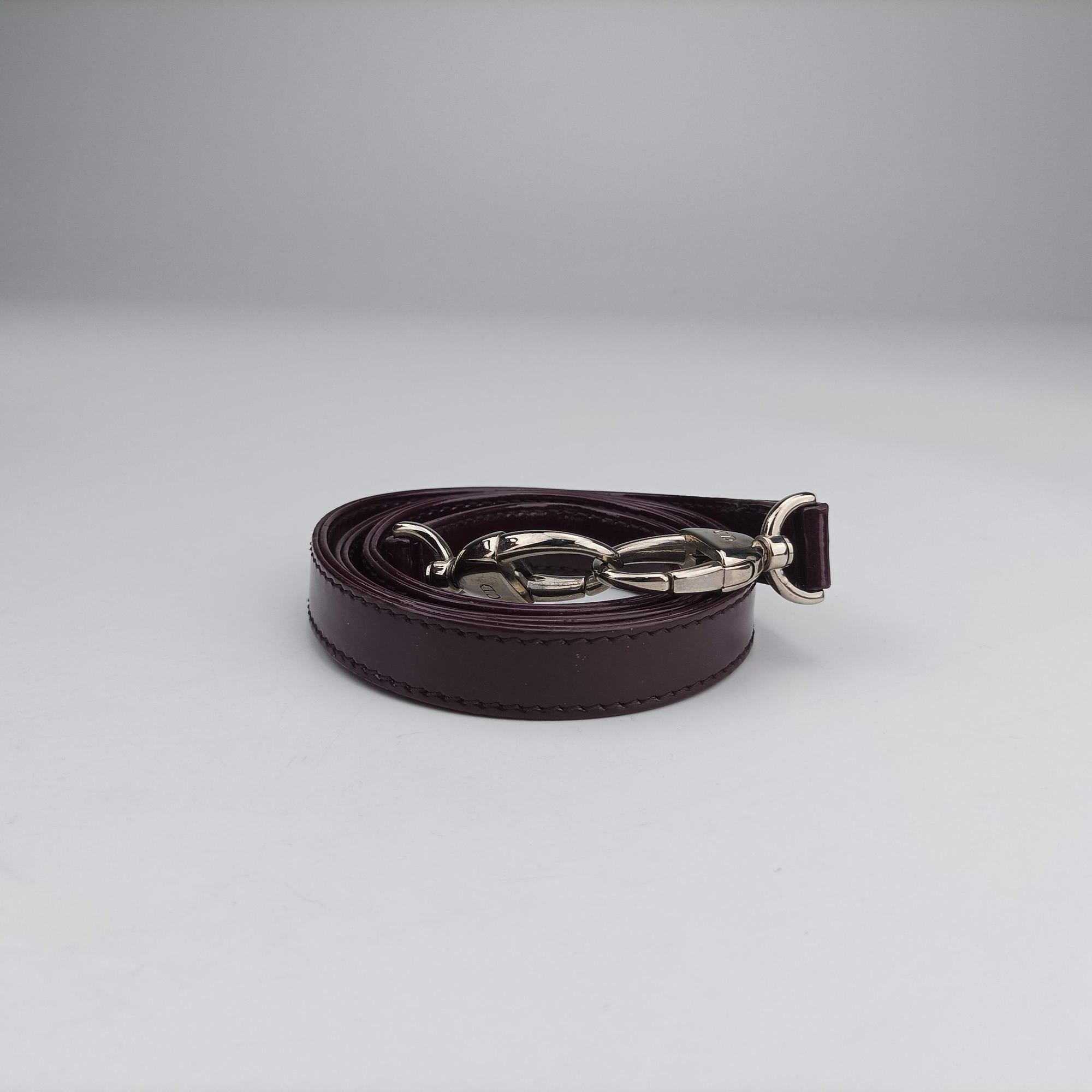 Pre-owned Christian Dior Lady Dior Burgundy patent  shoulderbag | stylenewstar