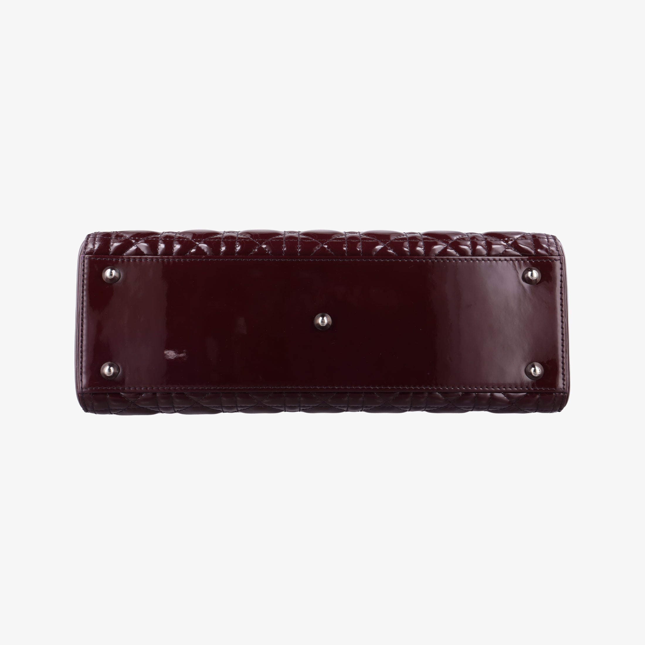 Pre-owned Christian Dior Lady Dior Burgundy patent  shoulderbag | stylenewstar