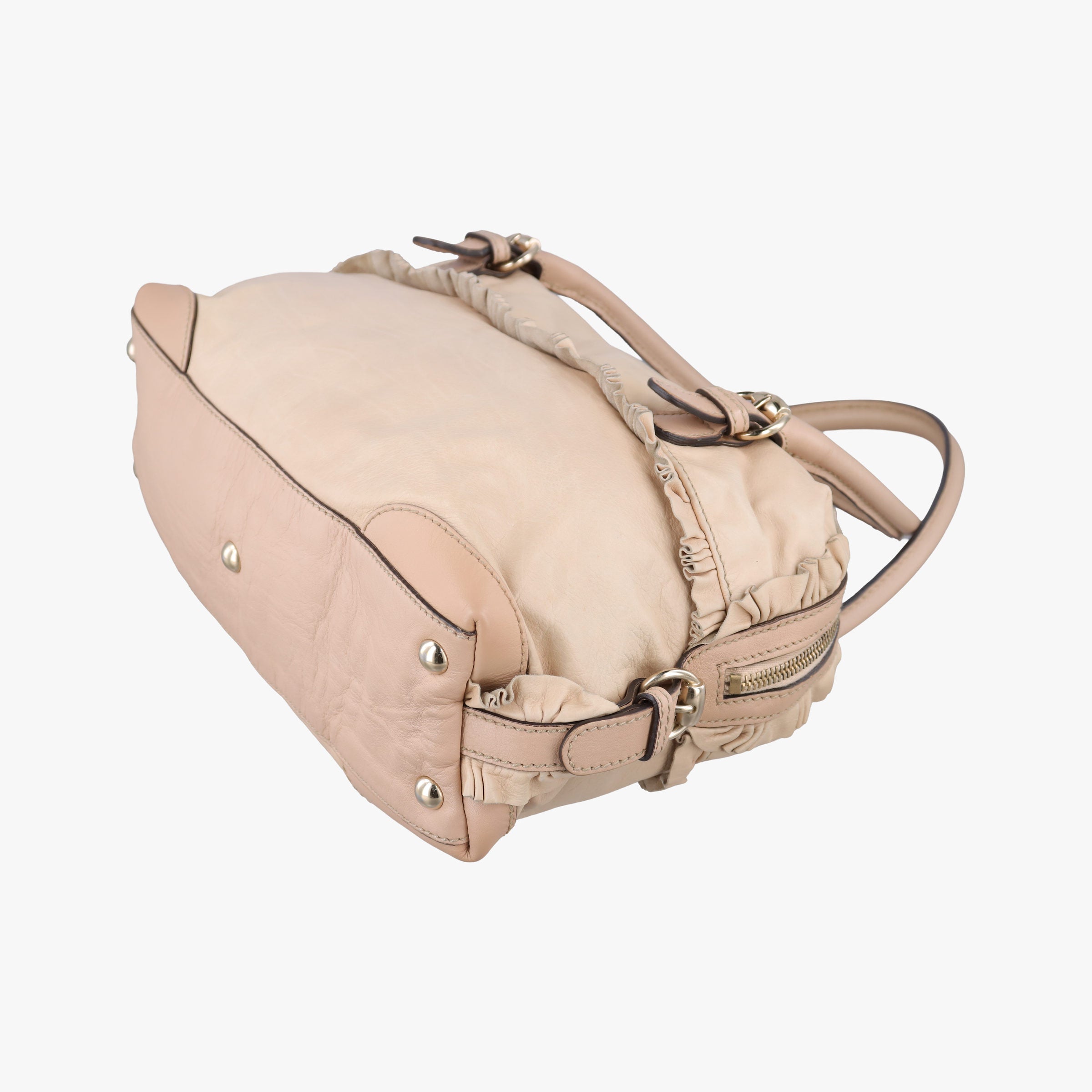 Pre-owned Gucci Sabrina Boston Beige Leather 189848 handbag | stylenewstar