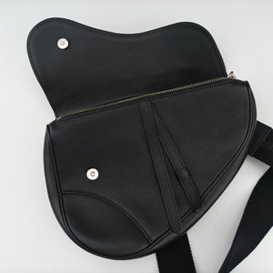 Pre-owned Christian Dior Saddle Black Leather  crossbodybag | stylenewstar