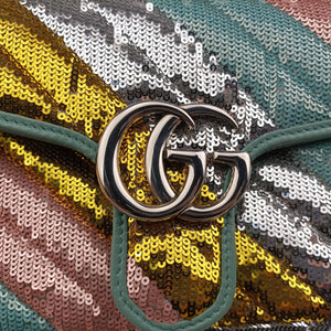 Pre-owned Gucci GG Marmont Multicolour Sequins 443497 shoulderbag | stylenewstar