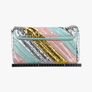 Pre-owned Gucci GG Marmont Multicolour Sequins 443497 shoulderbag | stylenewstar