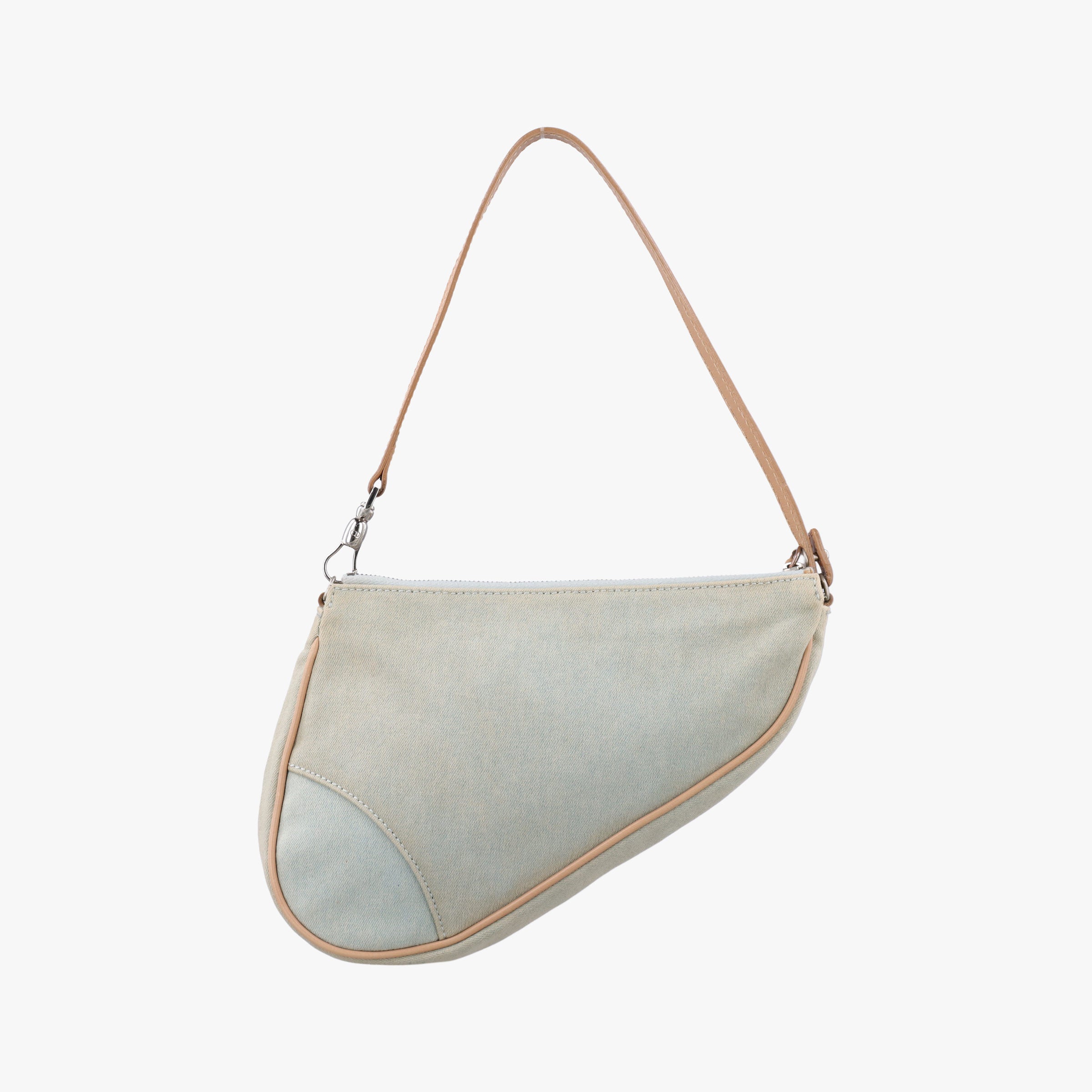 Pre-owned Christian Dior Saddle Blue fabric  handbag | stylenewstar