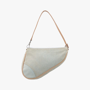 Pre-owned Christian Dior Saddle Blue fabric  handbag | stylenewstar
