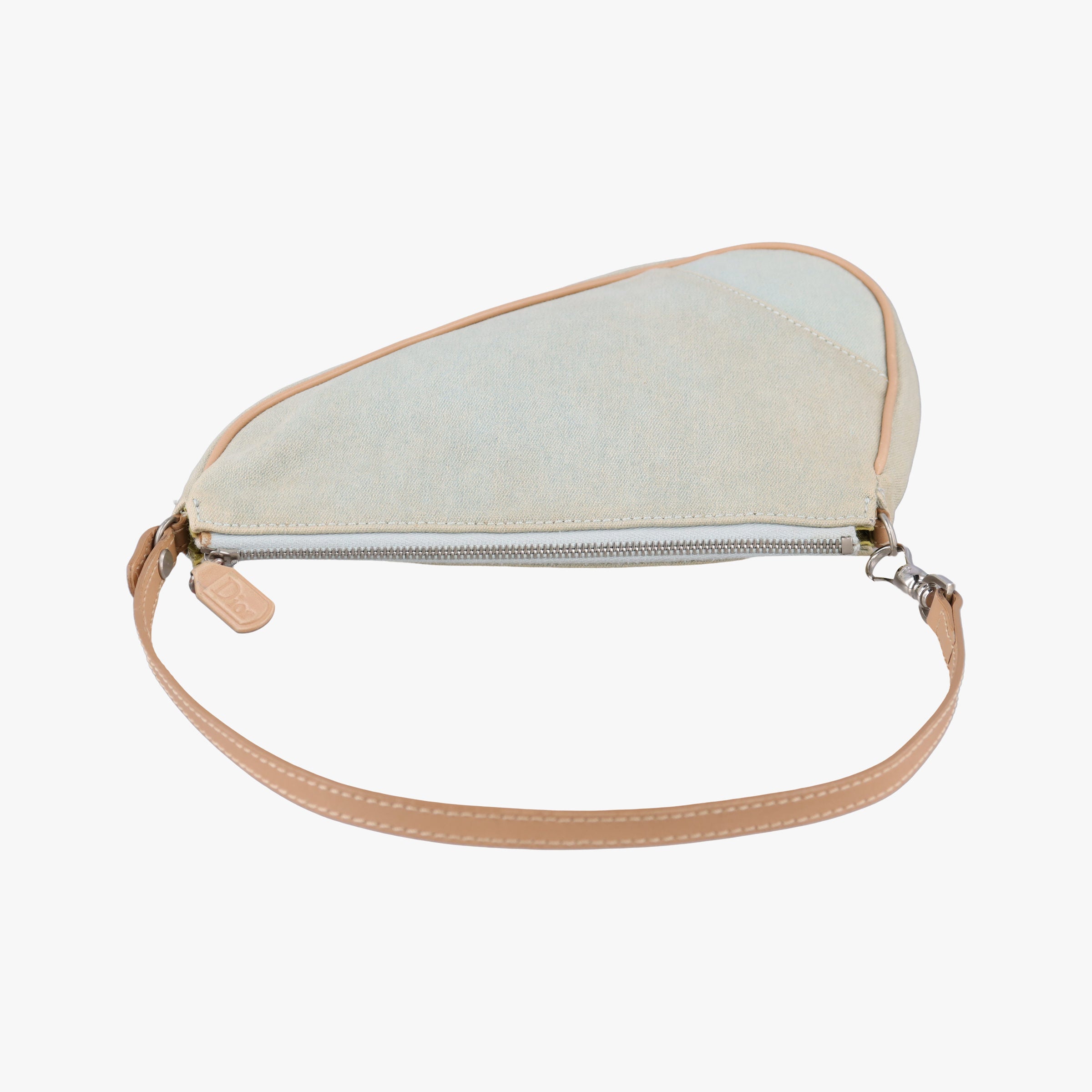 Pre-owned Christian Dior Saddle Blue fabric  handbag | stylenewstar