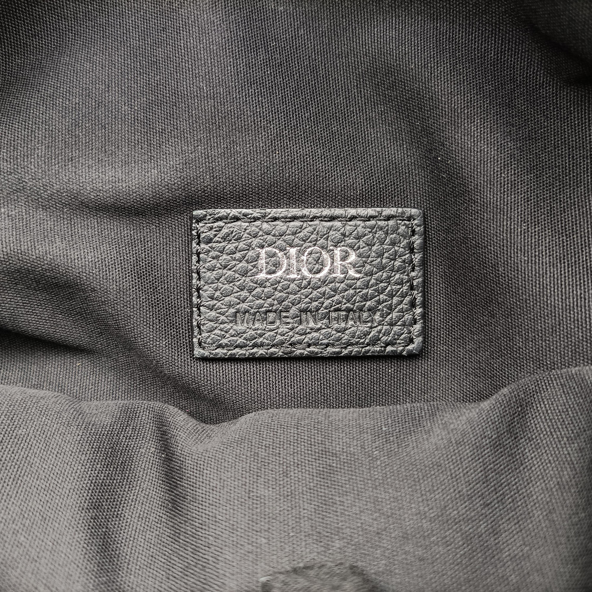 Pre-owned Christian Dior saddle Navy Jacquard×Leather  crossbodybag | stylenewstar