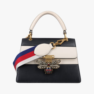 Pre-owned Gucci Queen Margaret Black×white Leather 476541 shoulderbag | stylenewstar