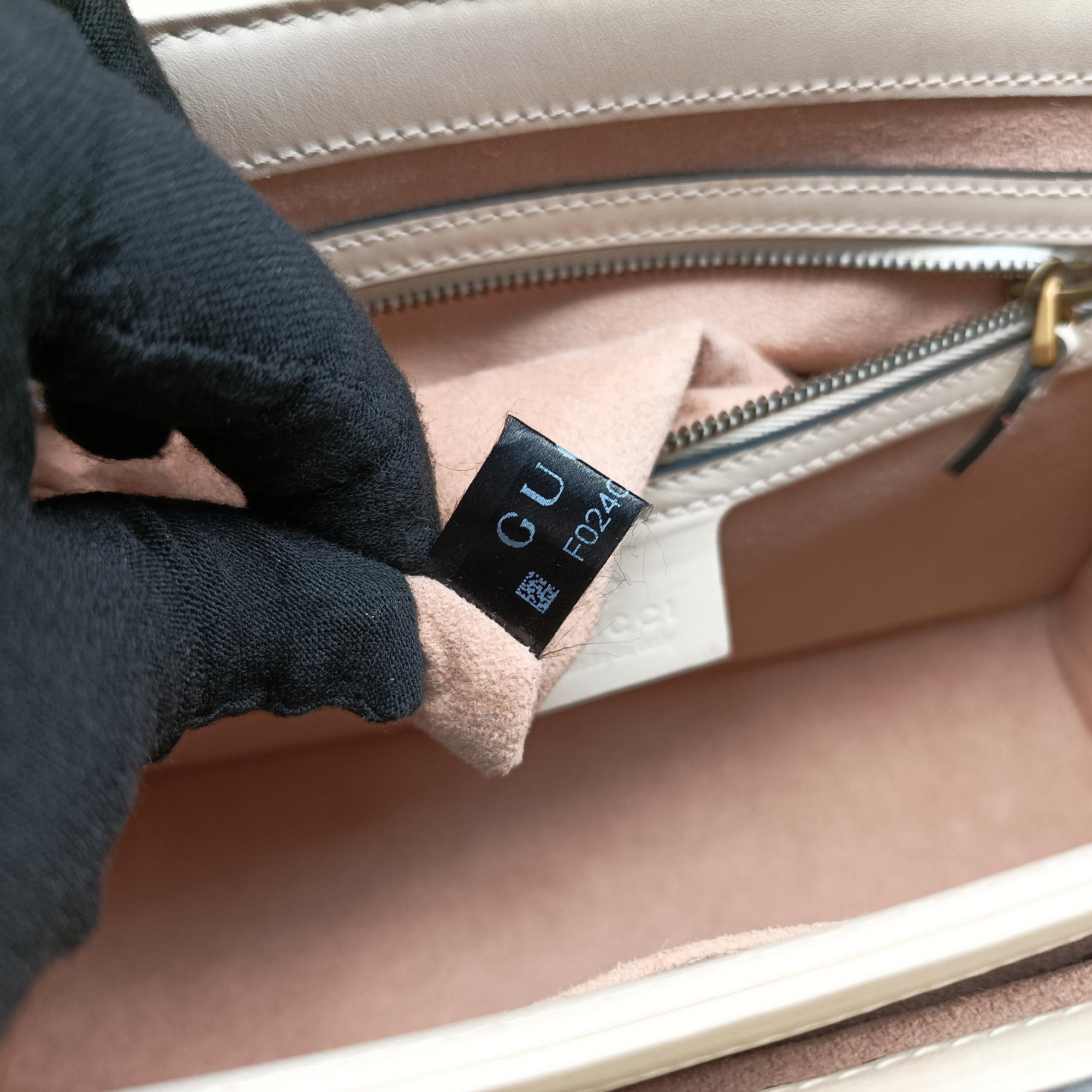 Pre-owned Gucci Queen Margaret Black×white Leather 476541 shoulderbag | stylenewstar