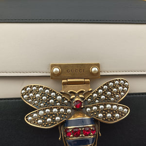 Pre-owned Gucci Queen Margaret Black×white Leather 476541 shoulderbag | stylenewstar