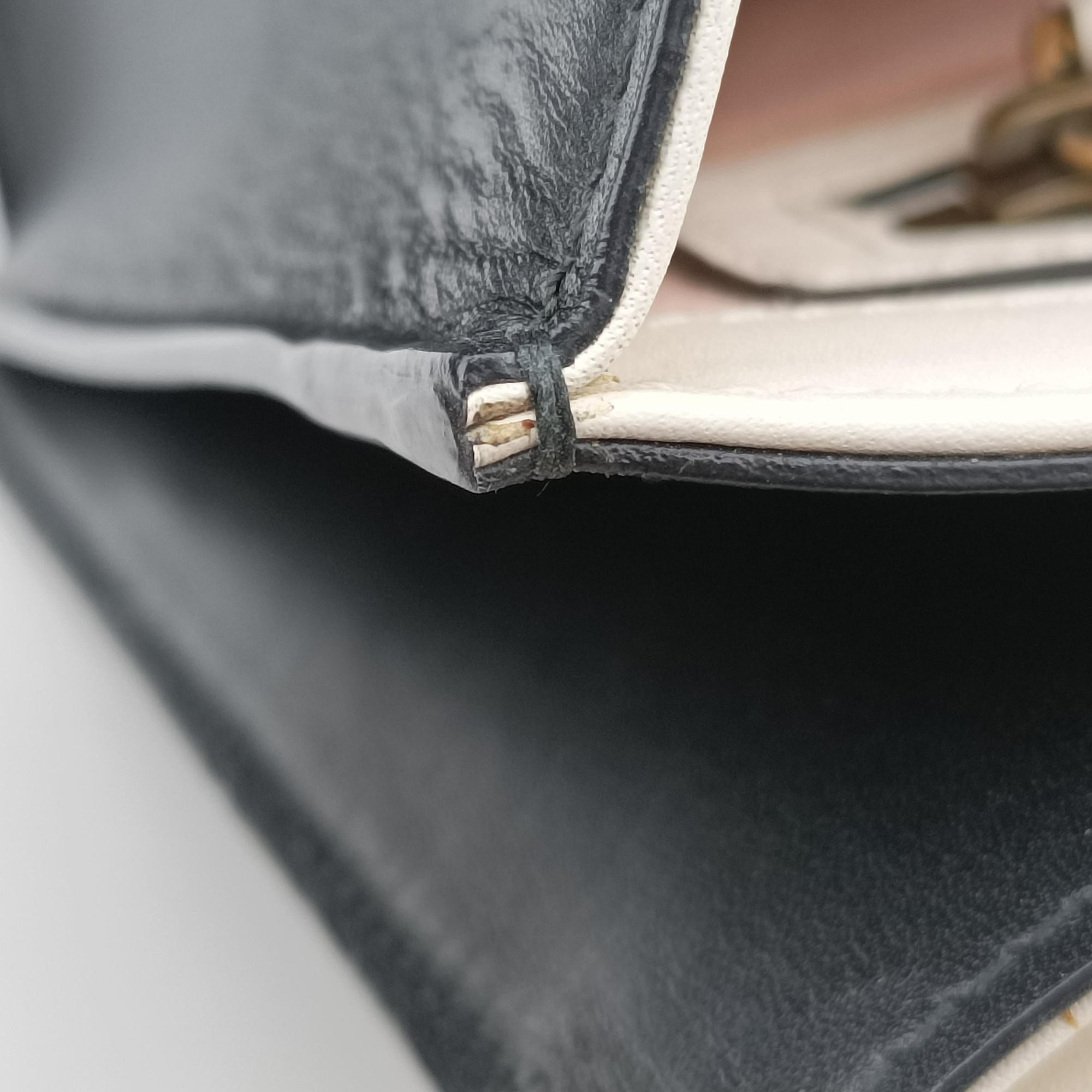 Pre-owned Gucci Queen Margaret Black×white Leather 476541 shoulderbag | stylenewstar