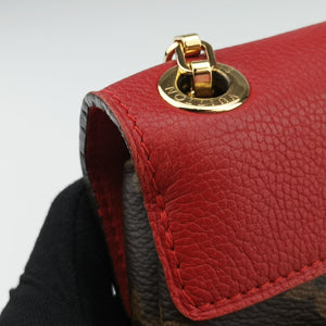 Vintage Louis Vuitton PALLAS Chain Brown×CERISE Monogram Canvas×calf leather M41201 shoulderbag | stylenewstar