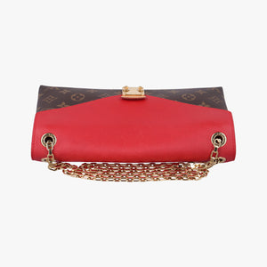 Vintage Louis Vuitton PALLAS Chain Brown×CERISE Monogram Canvas×calf leather M41201 shoulderbag | stylenewstar