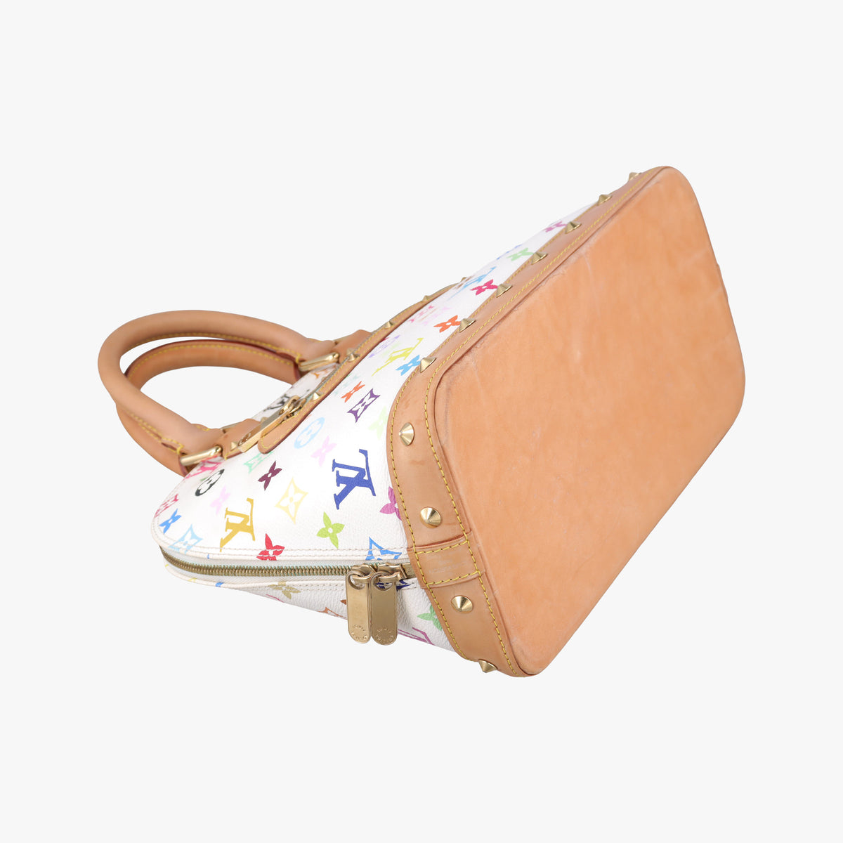 Vintage Louis Vuitton Alma PM white Monogram Multicolor M92647 handbag | stylenewstar