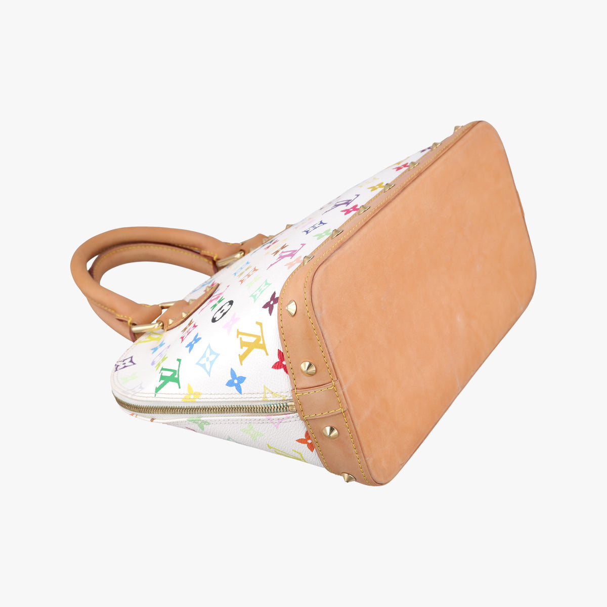 Vintage Louis Vuitton Alma PM white Monogram Multicolor M92647 handbag | stylenewstar