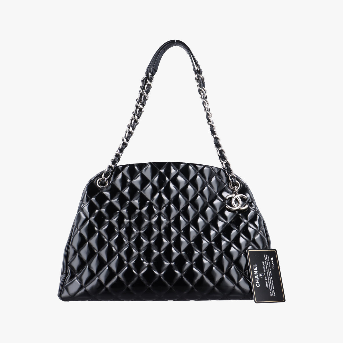 Pre-owned Chanel Mademoiselle Bowling Black Patent leather A50558 shoulderbag | stylenewstar