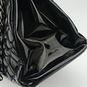 Pre-owned Chanel Mademoiselle Bowling Black Patent leather A50558 shoulderbag | stylenewstar