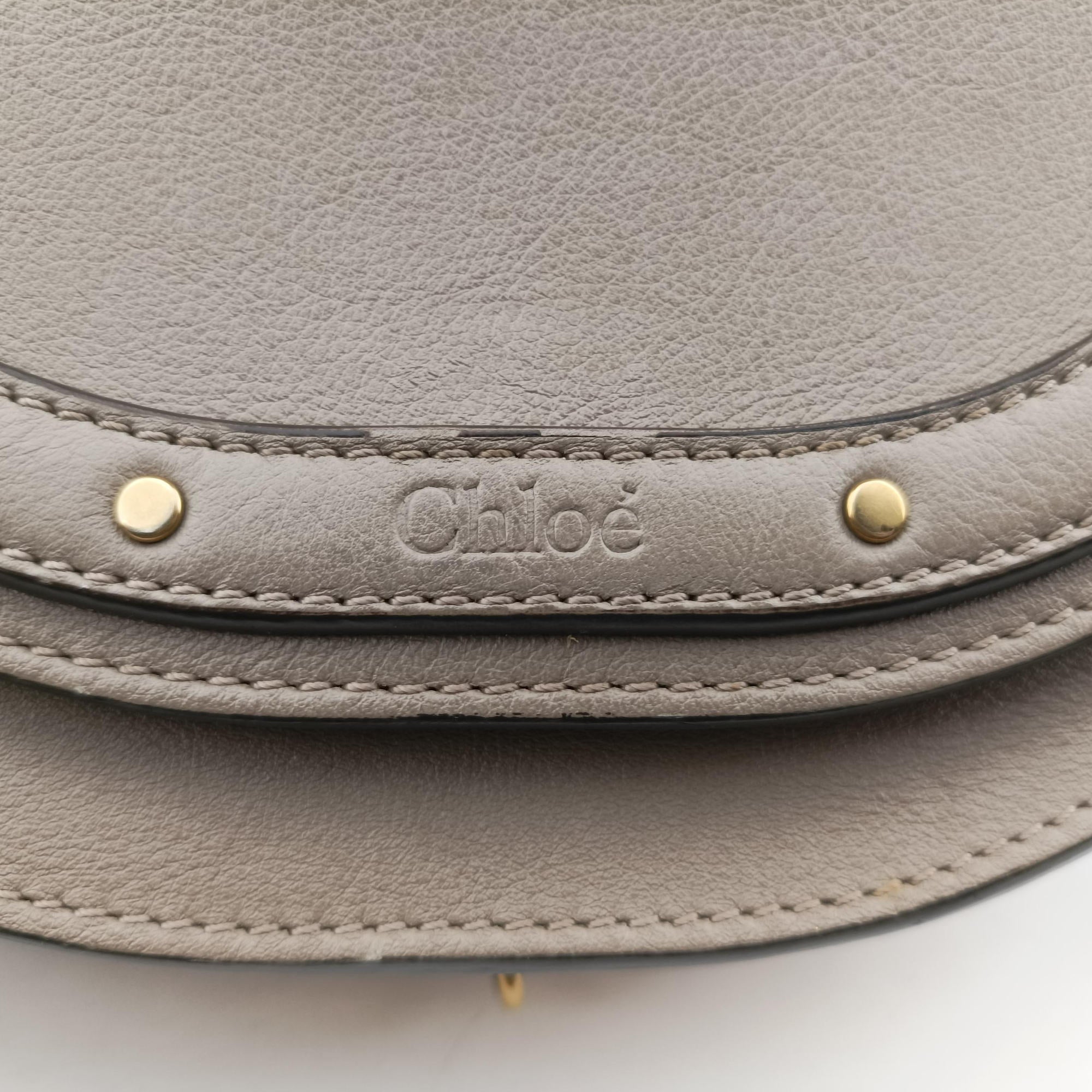 Pre-owned Chloe Nile Minaudiere Grey Leather  shoulderbag | stylenewstar