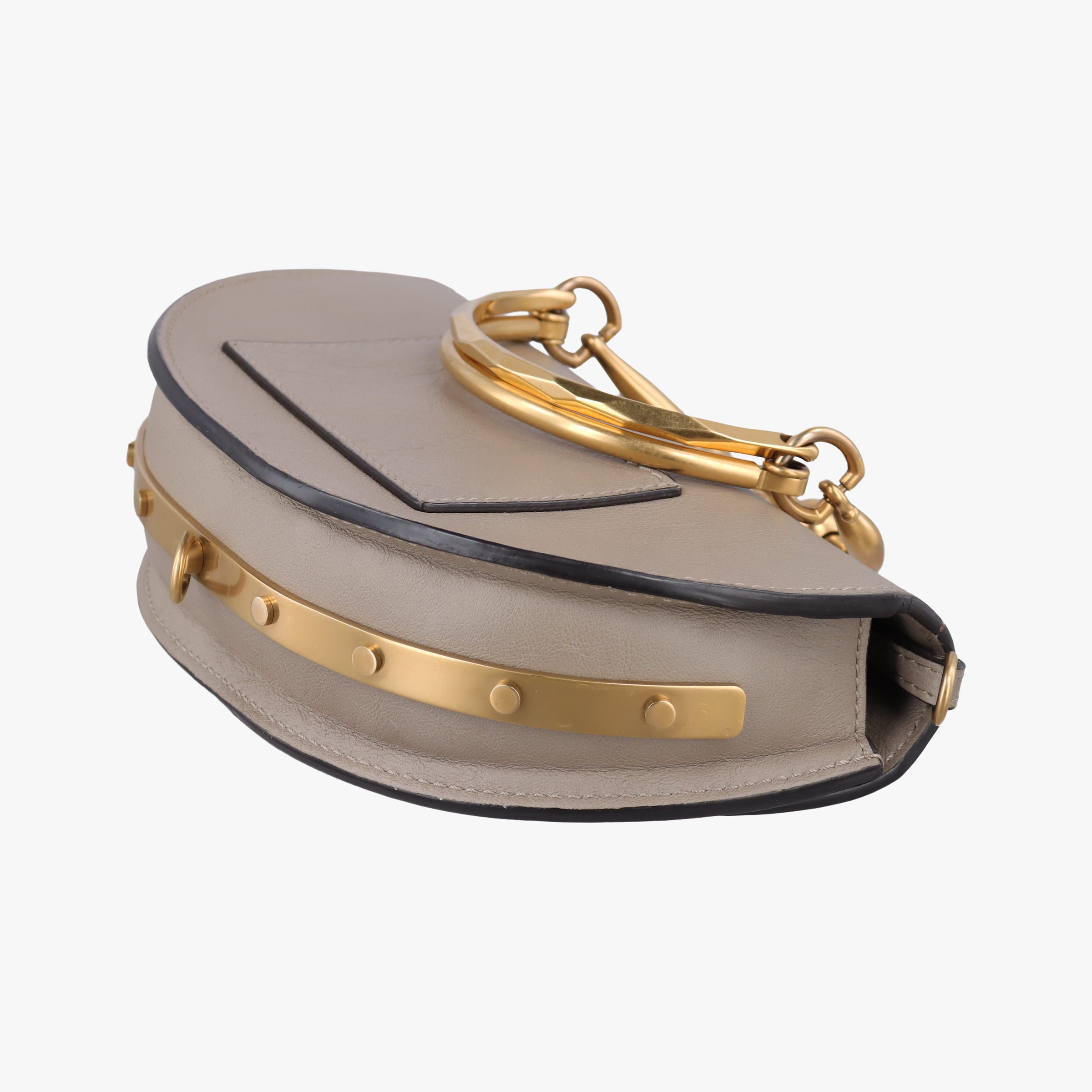 Pre-owned Chloe Nile Minaudiere Grey Leather  shoulderbag | stylenewstar