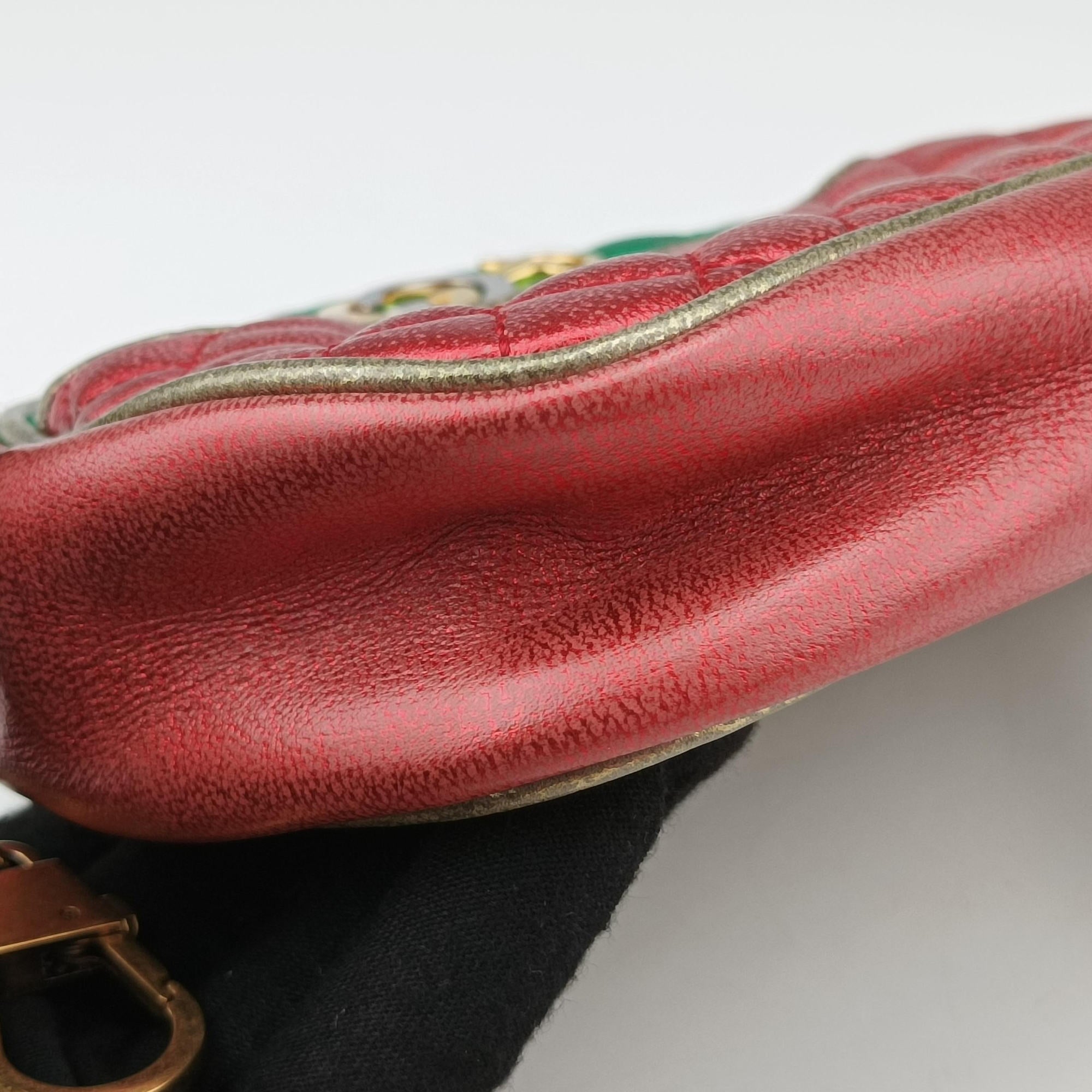 Vintage Gucci Laminate Red×Green Leather 534951 shoulderbag | stylenewstar