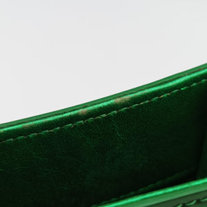 Pre-owned Chanel Cocomark phone holder Green Patent Leather A92304 shoulderbag | stylenewstar