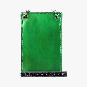 Pre-owned Chanel Cocomark phone holder Green Patent Leather A92304 shoulderbag | stylenewstar