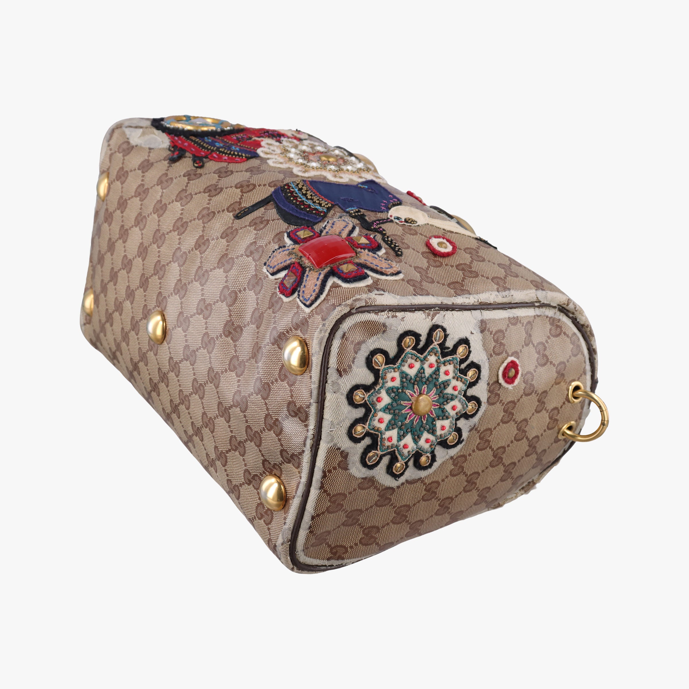 Pre-owned Gucci Babushka Multicolour PVC coated canvas×Leather 207775 handbag | stylenewstar