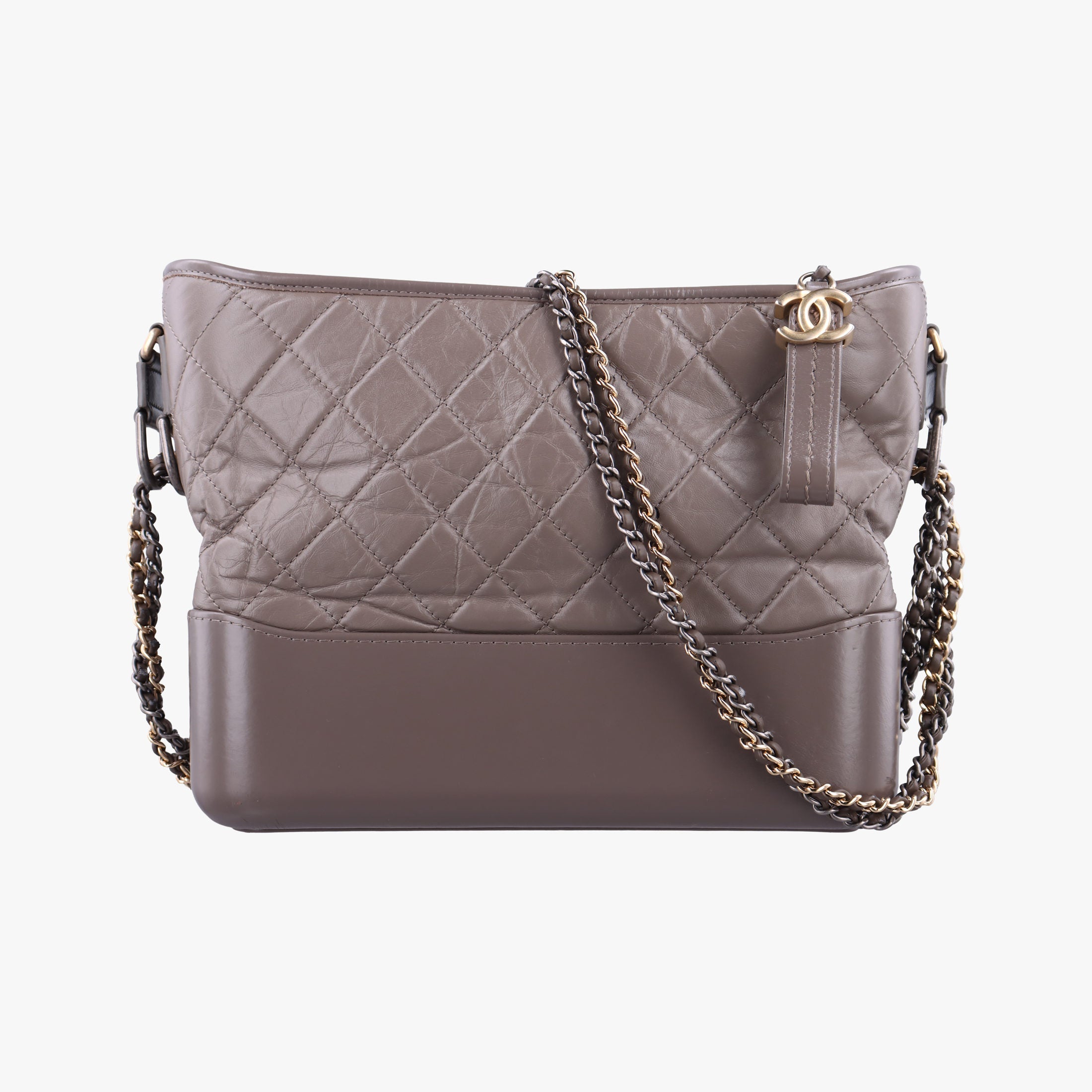 Pre-owned Chanel GABRIELLE Brown leather A93824 shoulderbag | stylenewstar