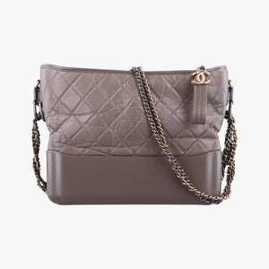 Pre-owned Chanel GABRIELLE Brown leather A93824 shoulderbag | stylenewstar