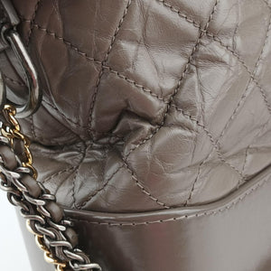 Pre-owned Chanel GABRIELLE Brown leather A93824 shoulderbag | stylenewstar