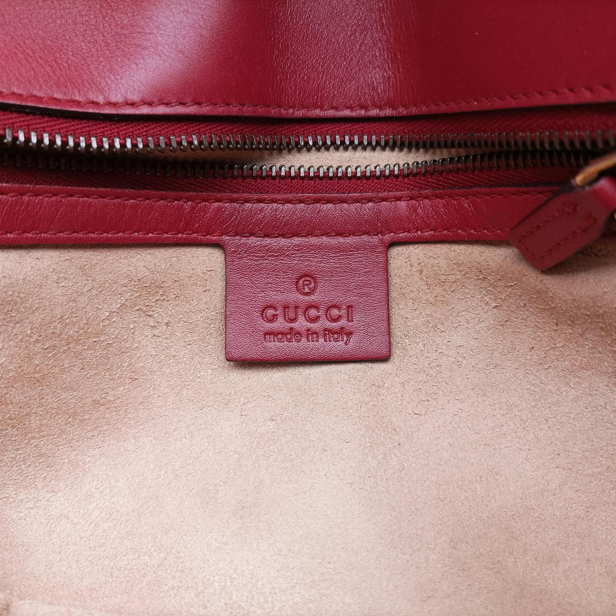 Pre-owned Gucci GG Marmont Red Leather 443497 shoulderbag | stylenewstar