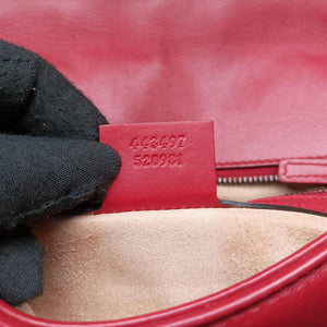 Pre-owned Gucci GG Marmont Red Leather 443497 shoulderbag | stylenewstar