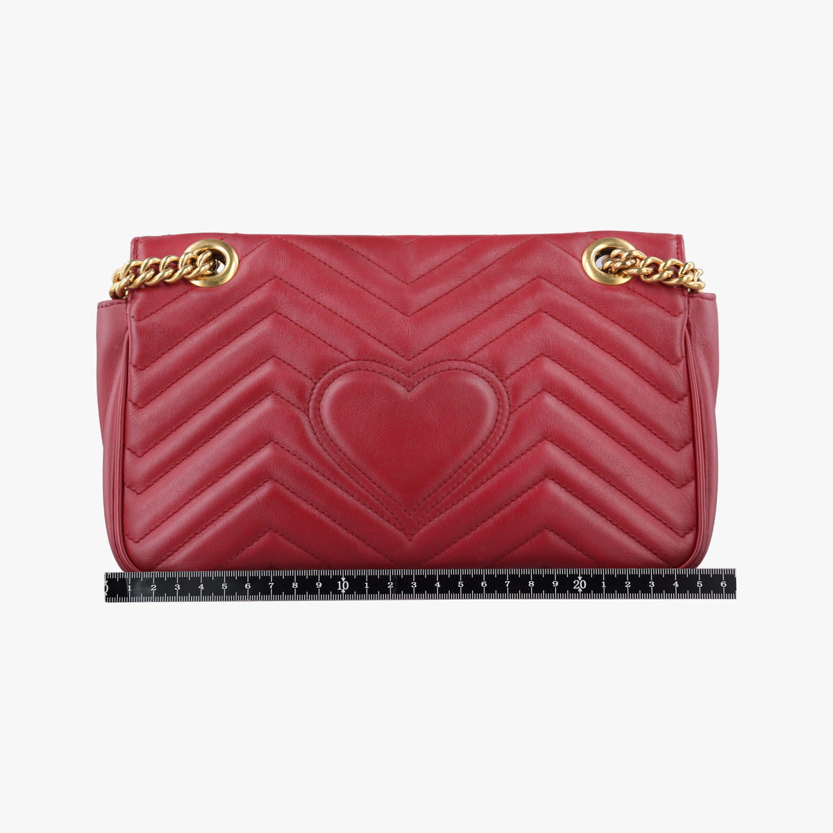 Pre-owned Gucci GG Marmont Red Leather 443497 shoulderbag | stylenewstar