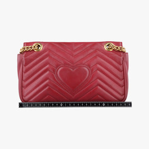 Pre-owned Gucci GG Marmont Red Leather 443497 shoulderbag | stylenewstar