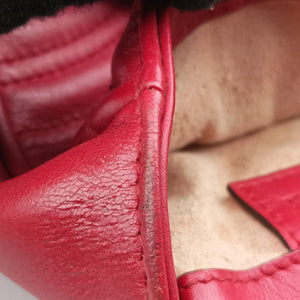 Pre-owned Gucci GG Marmont Red Leather 443497 shoulderbag | stylenewstar