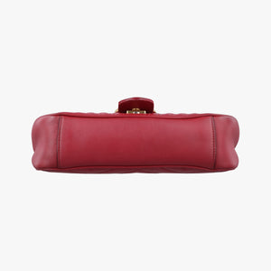 Pre-owned Gucci GG Marmont Red Leather 443497 shoulderbag | stylenewstar