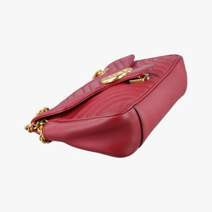 Pre-owned Gucci GG Marmont Red Leather 443497 shoulderbag | stylenewstar