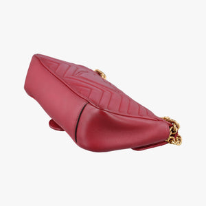 Pre-owned Gucci GG Marmont Red Leather 443497 shoulderbag | stylenewstar