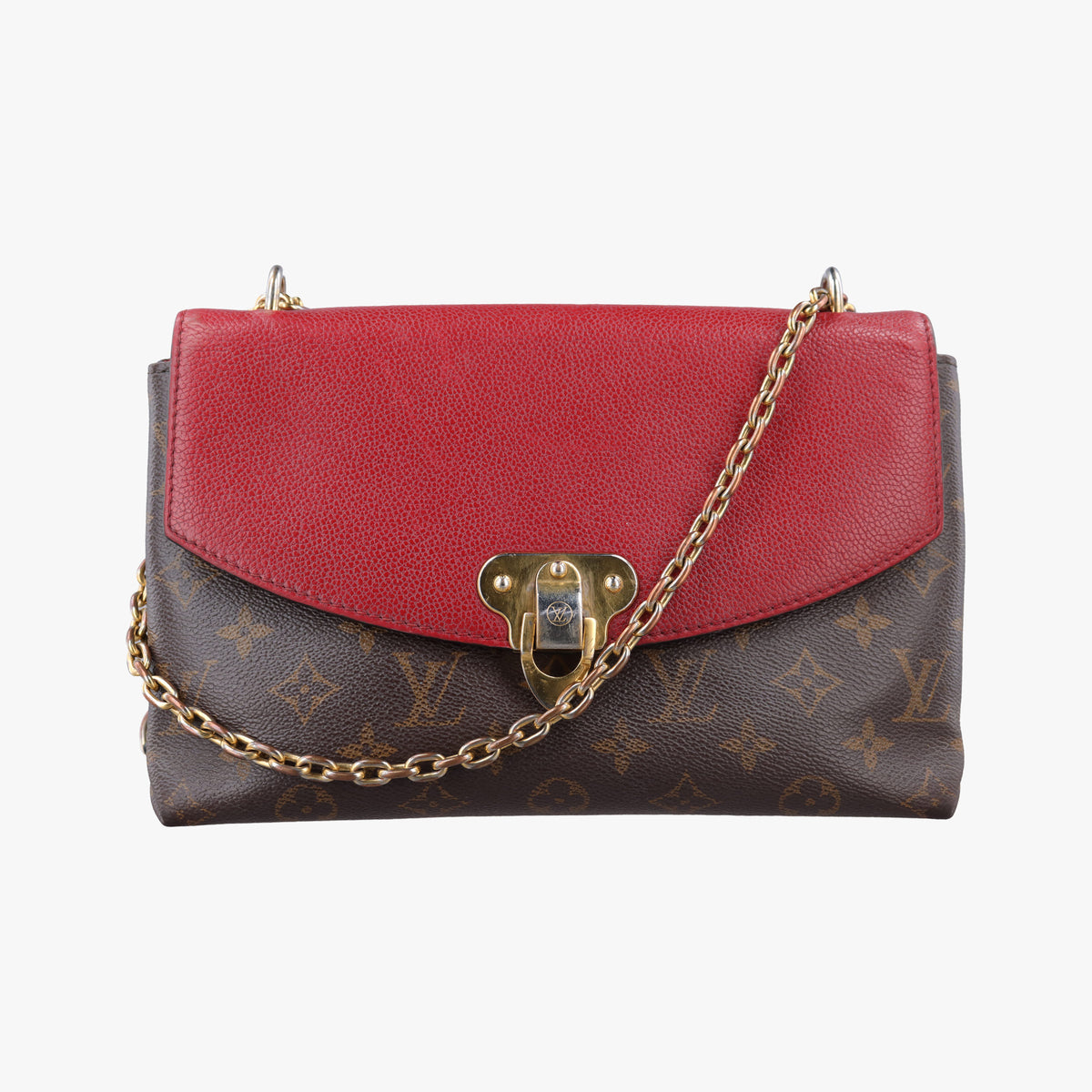 Vintage Louis Vuitton SAINT PLACIDE brown×CERISE Monogram Canvas×calf leather M43713 shoulderbag | stylenewstar