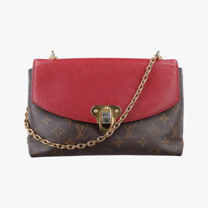 Vintage Louis Vuitton SAINT PLACIDE brown×CERISE Monogram Canvas×calf leather M43713 shoulderbag | stylenewstar