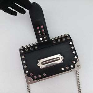 Pre-owned Prada Cahier Black Leather 1BH018 shoulderbag | stylenewstar