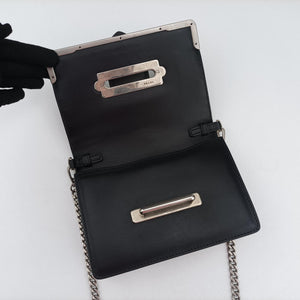 Pre-owned Prada Cahier Black Leather 1BH018 shoulderbag | stylenewstar