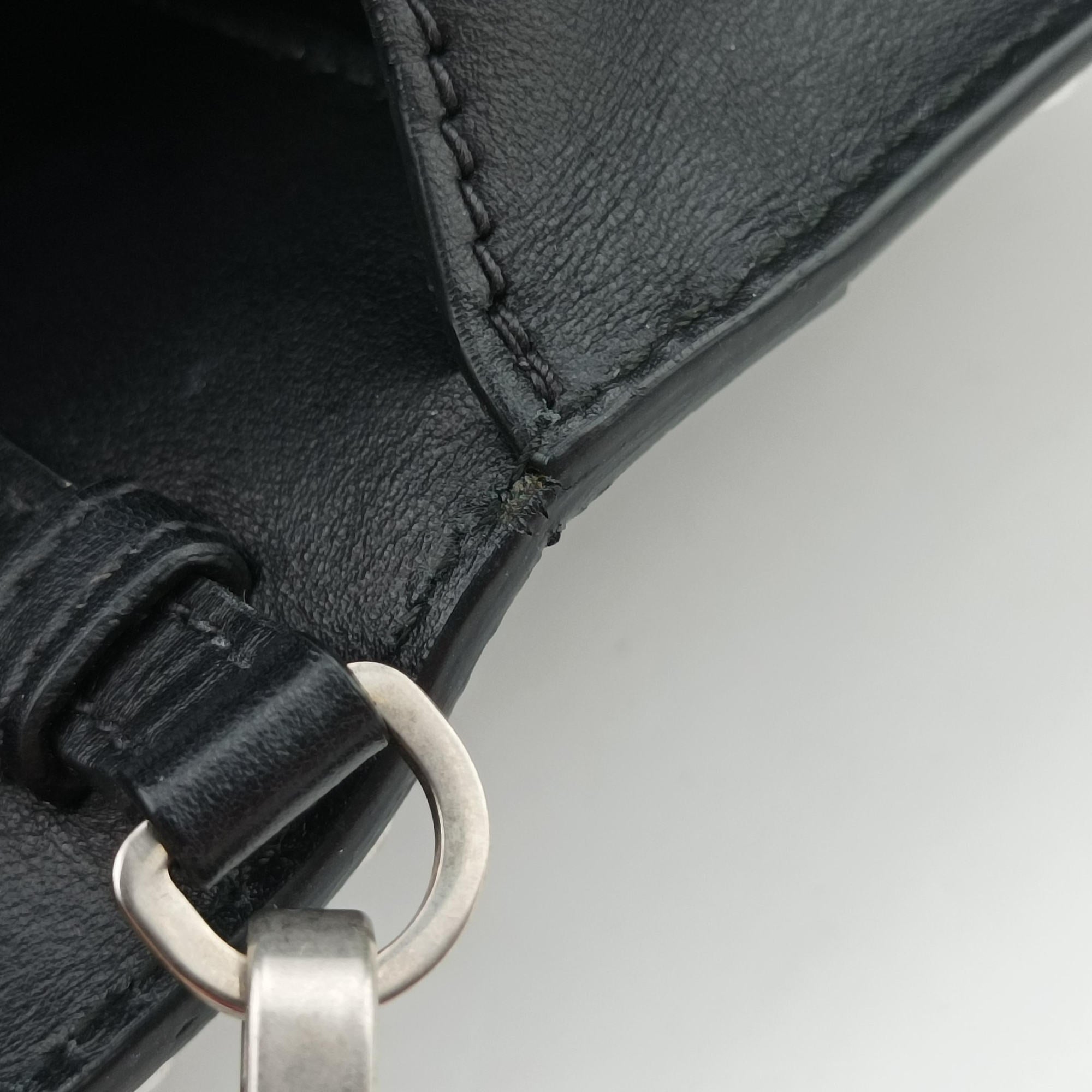 Pre-owned Prada Cahier Black Leather 1BH018 shoulderbag | stylenewstar
