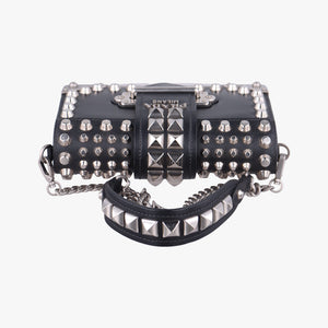 Pre-owned Prada Cahier Black Leather 1BH018 shoulderbag | stylenewstar